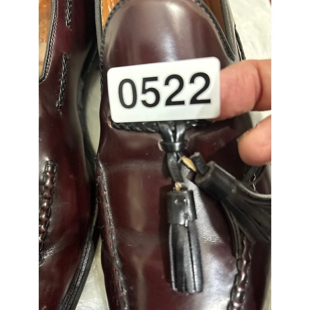 Allen Edmonds Pembroke Mens Burgundy Shell Cordovan Tassel Loafers 10 D USA Made